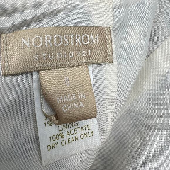 Nordstrom Studio 121 Wool Blend Skirt Womens 8 Black White Houndstooth Straight - Picture 3 of 9